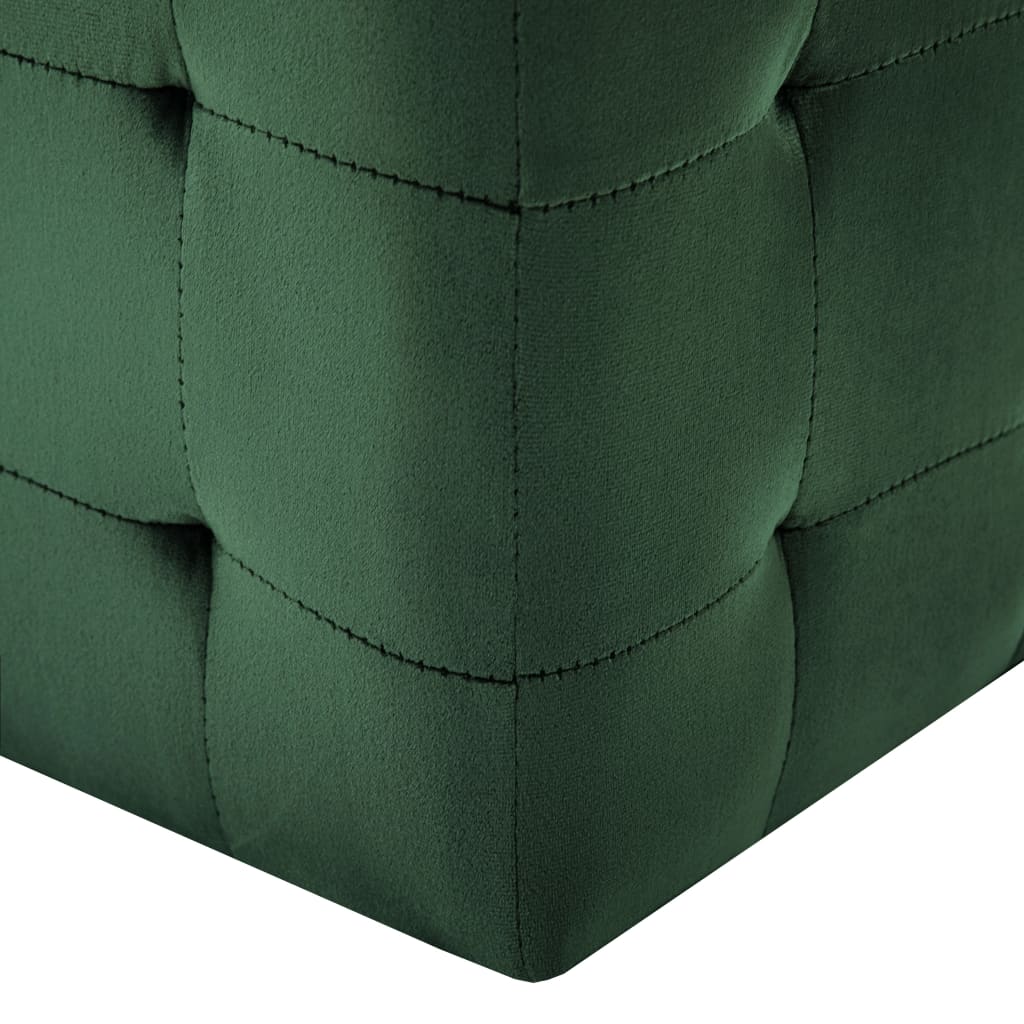 2 pcs Poufs Vert 30 x 30 x 30 cm Tissu velours - XIOS
