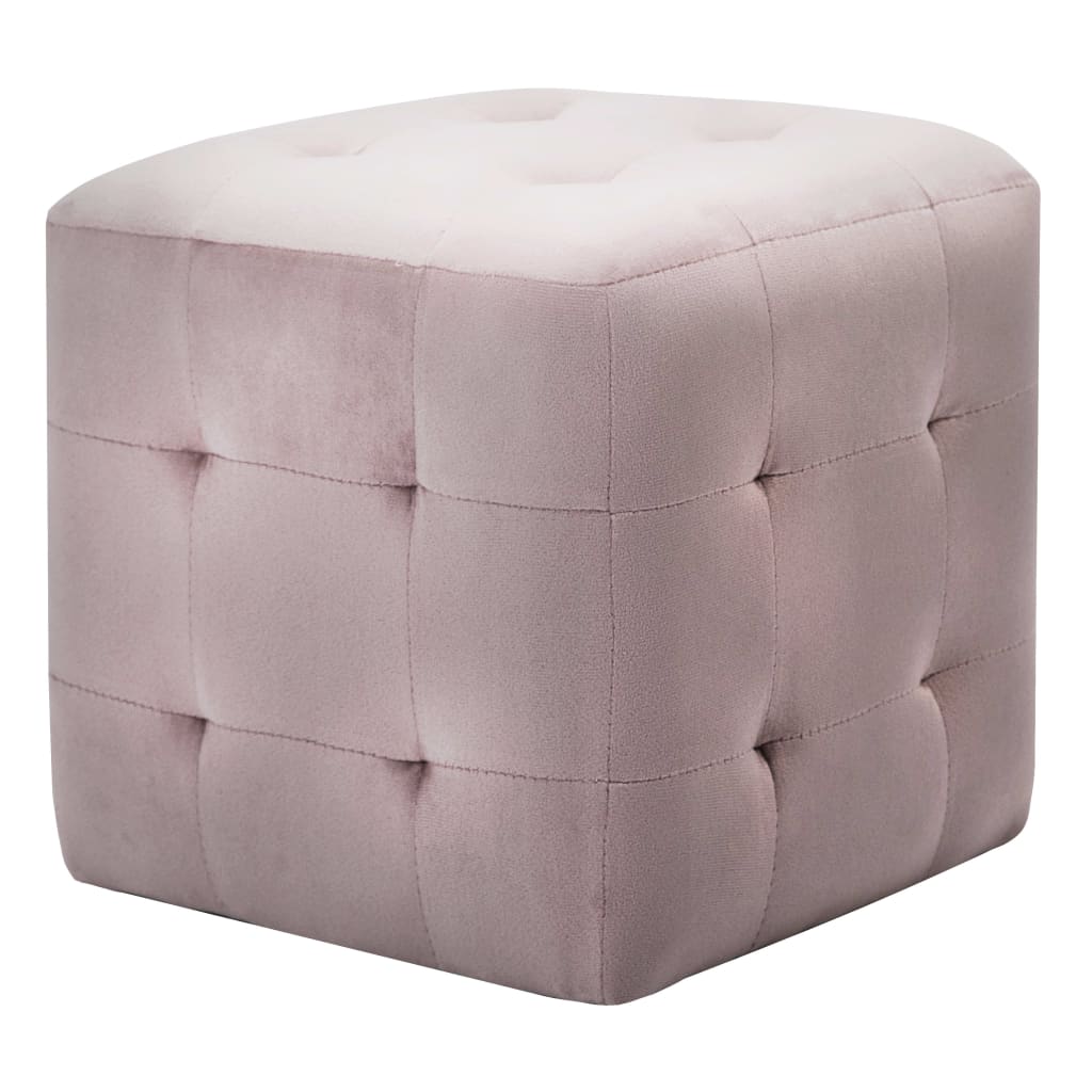 2 pcs Poufs Rose 30 x 30 x 30 cm Tissu velours - XIOS