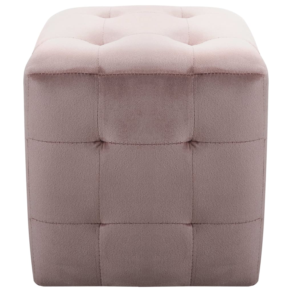 2 pcs Poufs Rose 30 x 30 x 30 cm Tissu velours - XIOS