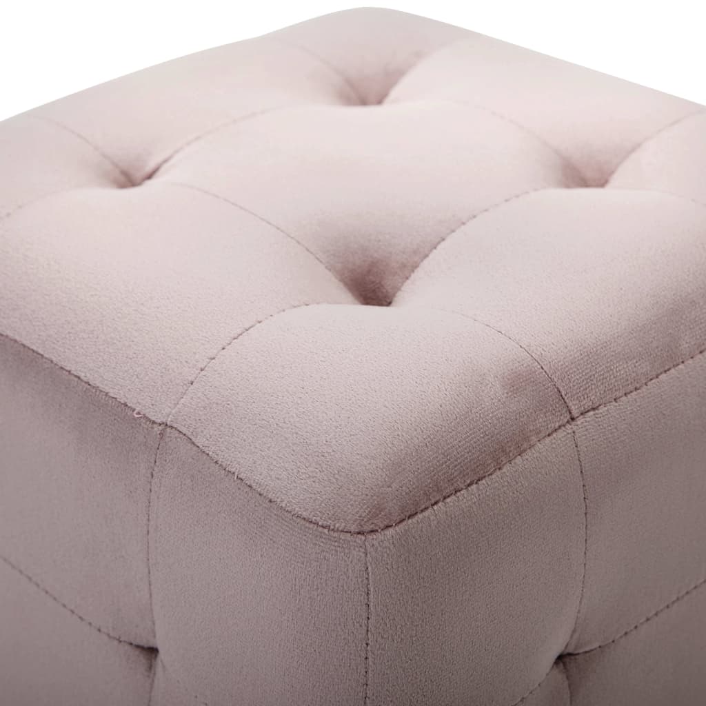 2 pcs Poufs Rose 30 x 30 x 30 cm Tissu velours - XIOS