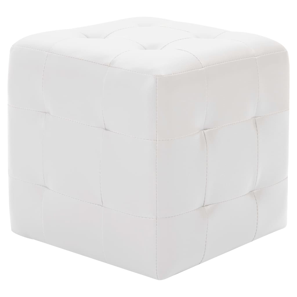 Poufs 2 pcs Blanc 30 x 30 x 30 cm Similicuir - XIOS