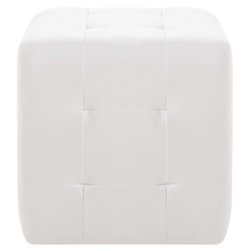 Poufs 2 pcs Blanc 30 x 30 x 30 cm Similicuir - XIOS