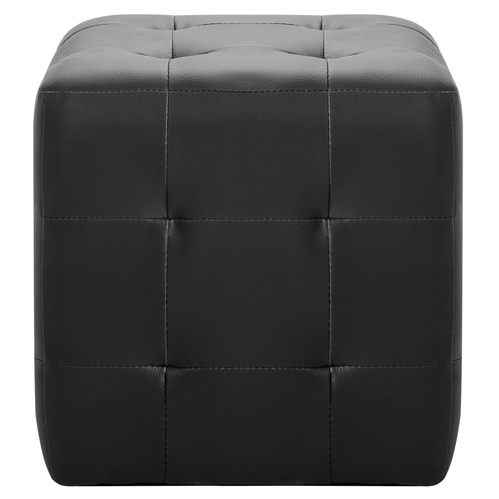 Poufs 2 pcs Noir 30 x 30 x 30 cm Similicuir - XIOS