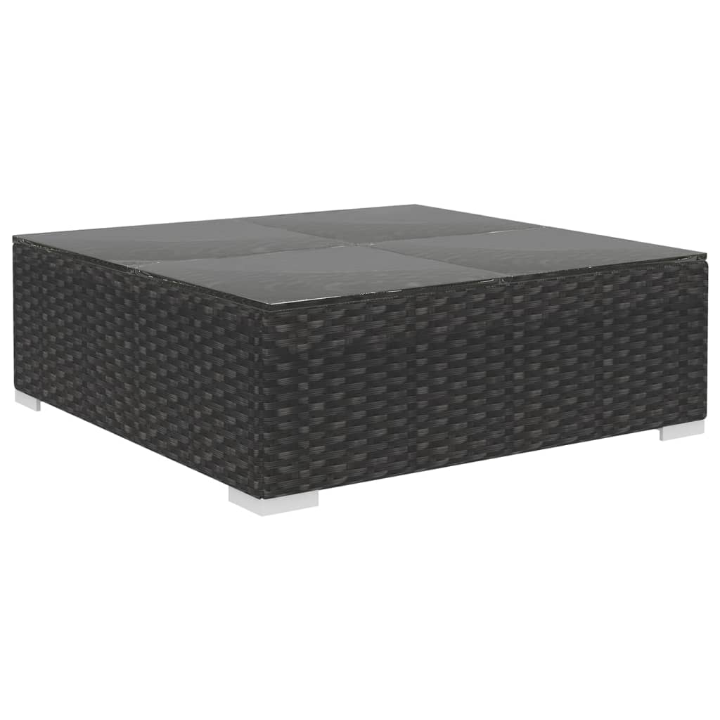 Salon de jardin 8 pcs avec coussins résine tressée noir - XIOS