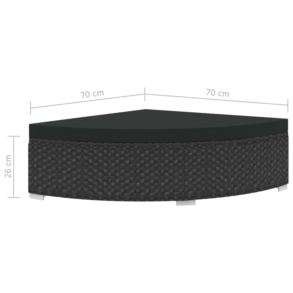 Salon de jardin 6 pcs avec coussins résine tressée noir - XIOS