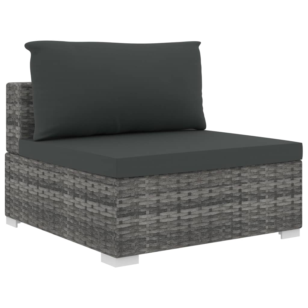 Salon de jardin 4 pcs avec coussins résine tressée gris - XIOS