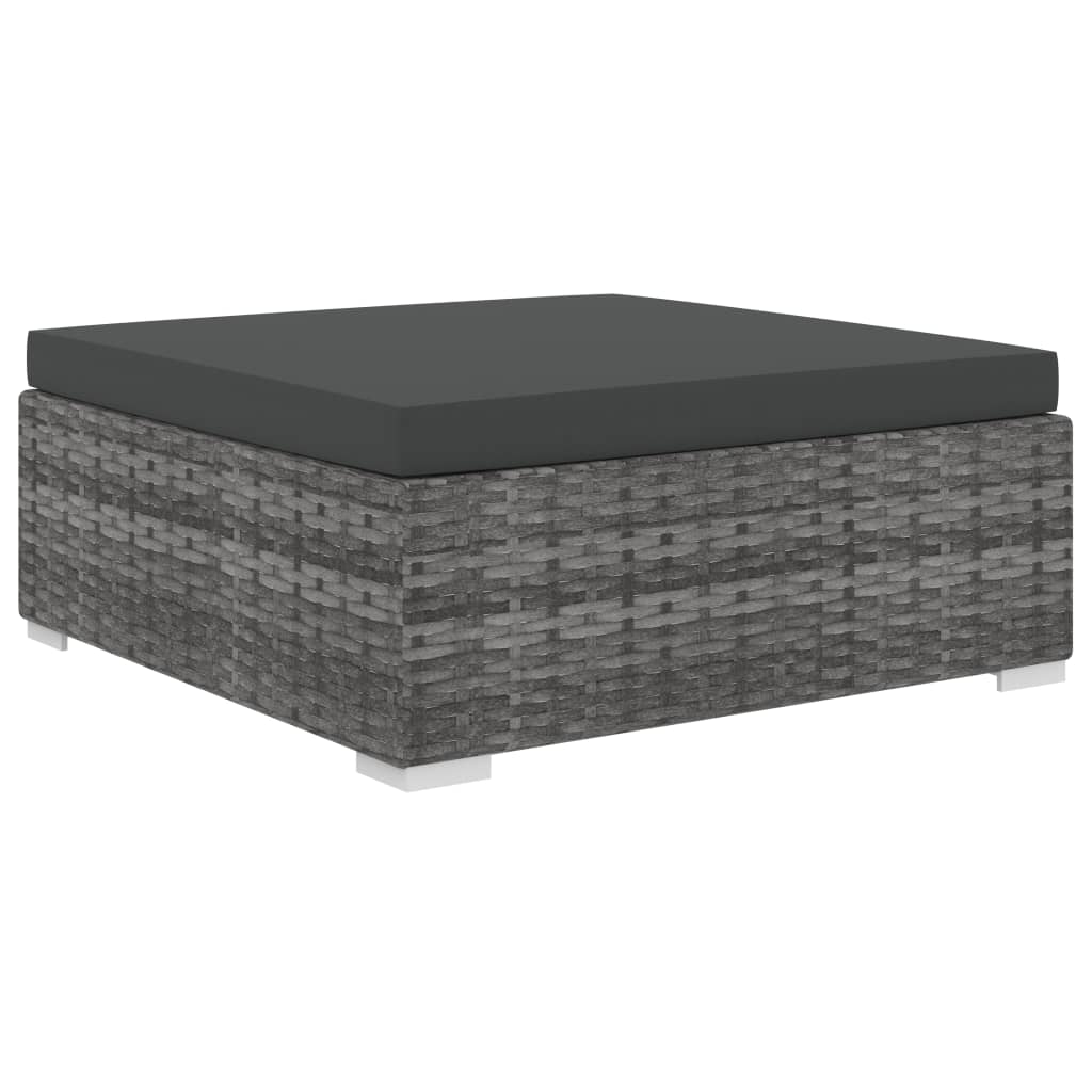 Salon de jardin 4 pcs avec coussins résine tressée gris - XIOS