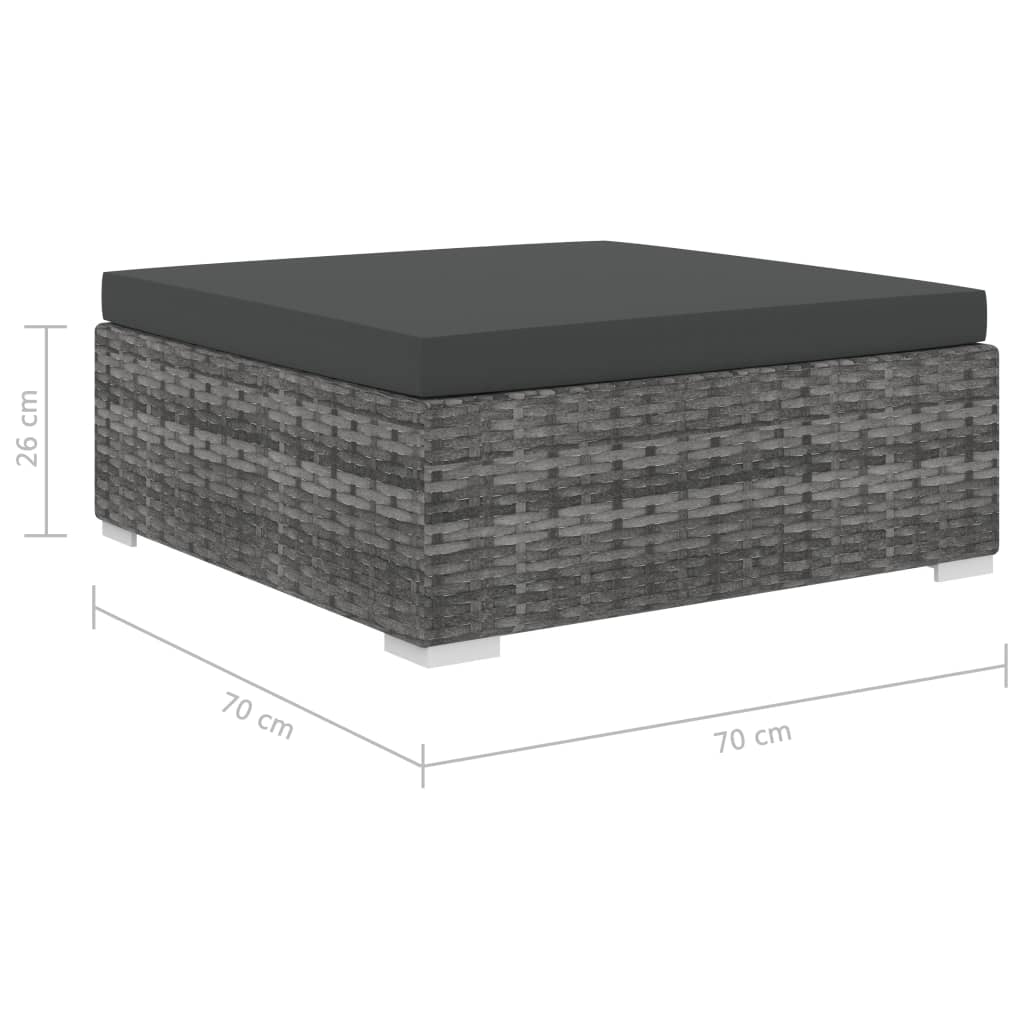 Salon de jardin 4 pcs avec coussins résine tressée gris - XIOS