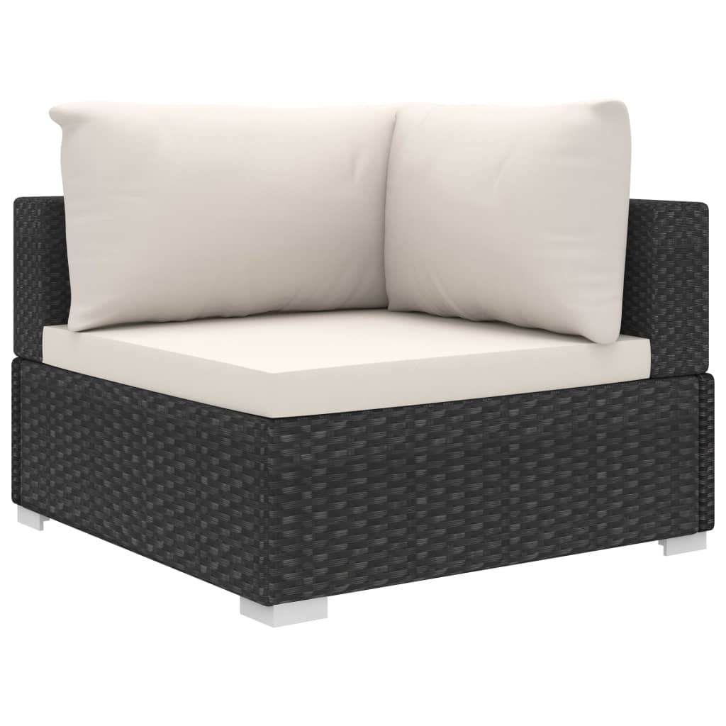 Salon de jardin 11 pcs avec coussins Résine tressée Noir - XIOS