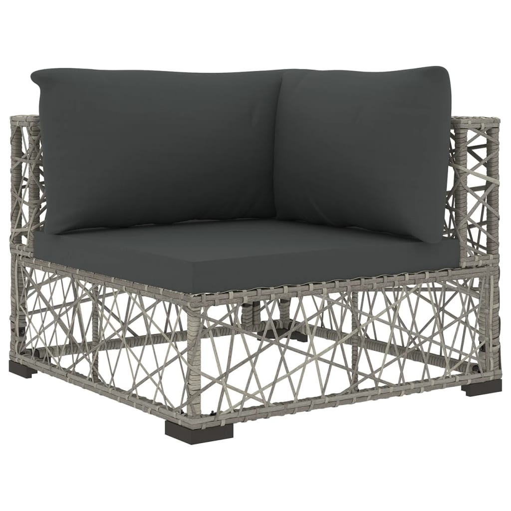Salon de jardin 6 pcs avec coussins résine tressée gris - XIOS