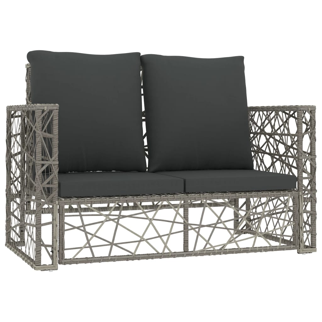Salon de jardin 2 pcs avec coussins Résine tressée Gris - XIOS