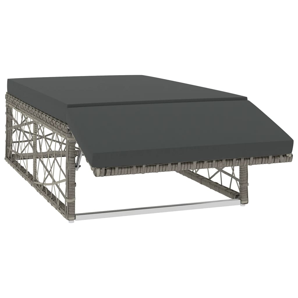 Salon de jardin 2 pcs avec coussins Résine tressée Gris - XIOS