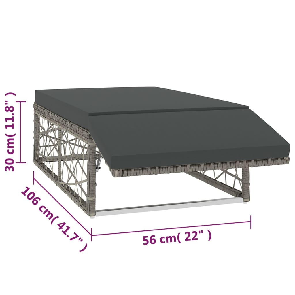 Salon de jardin 2 pcs avec coussins Résine tressée Gris - XIOS