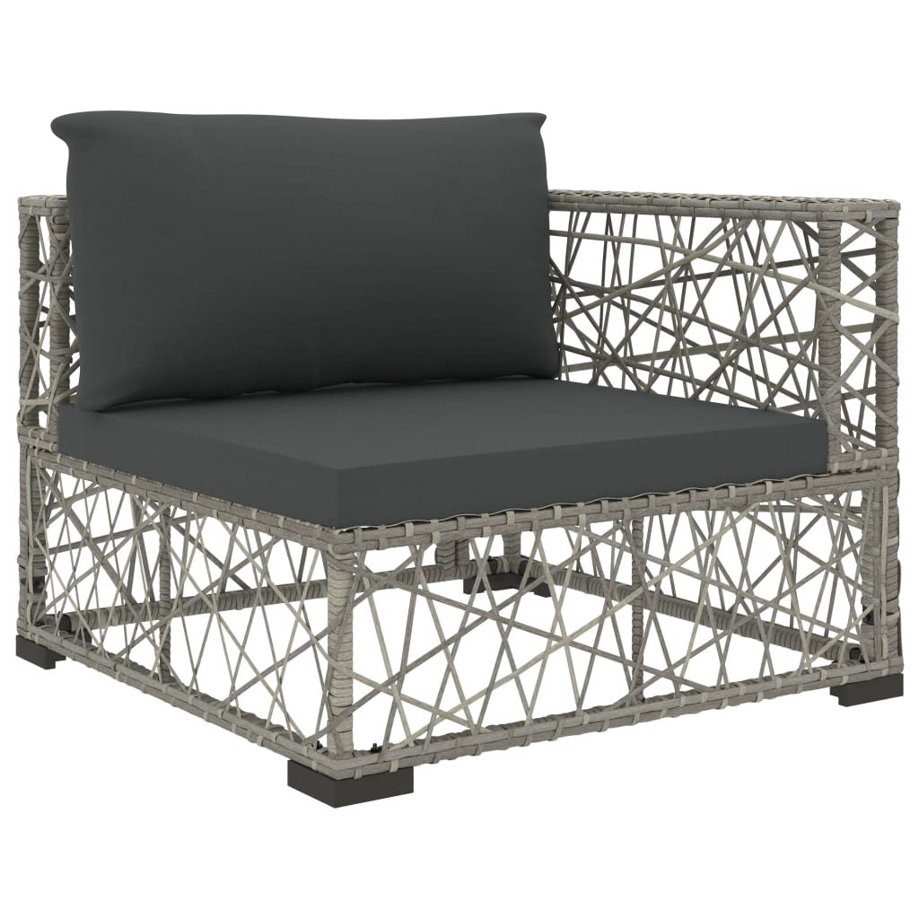 Salon de jardin 5 pcs avec coussins Résine tressée Gris - XIOS