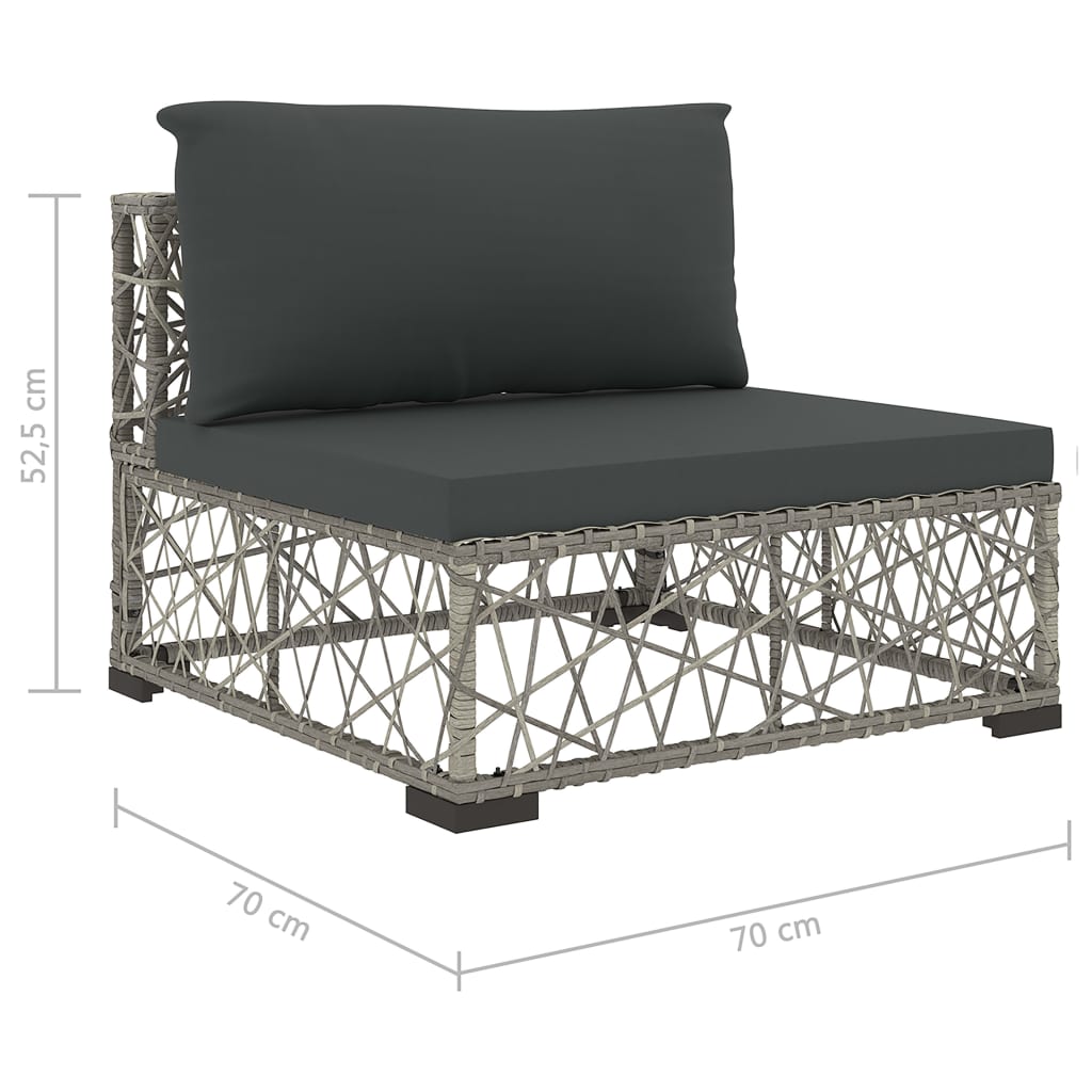 Salon de jardin 5 pcs avec coussins Résine tressée Gris - XIOS