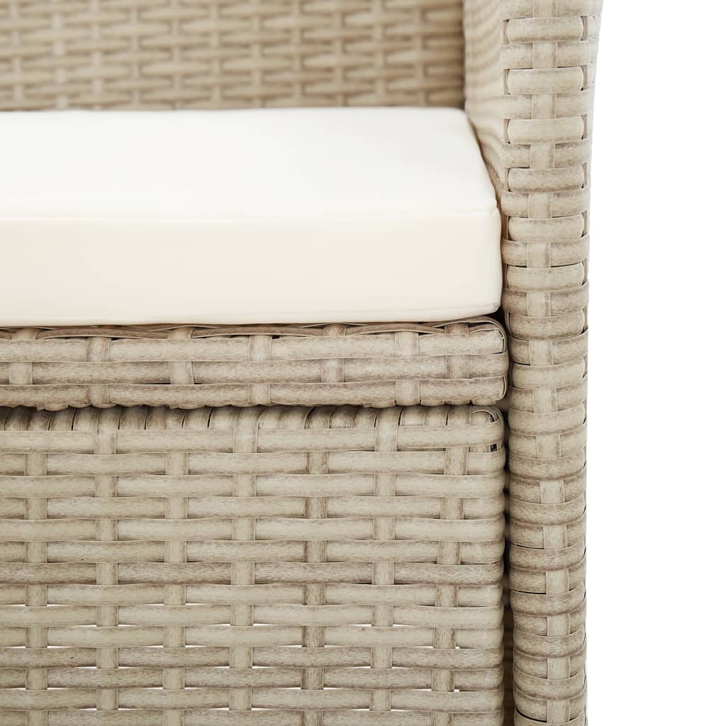 Ensemble à manger d'extérieur et coussins 9 pcs résine tressée - XIOS