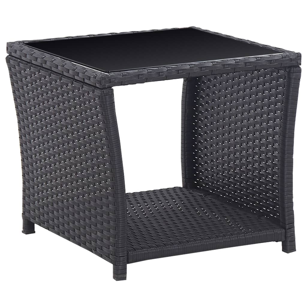 Ensemble de bistro 3 pcs avec coussins Résine tressée Noir - XIOS