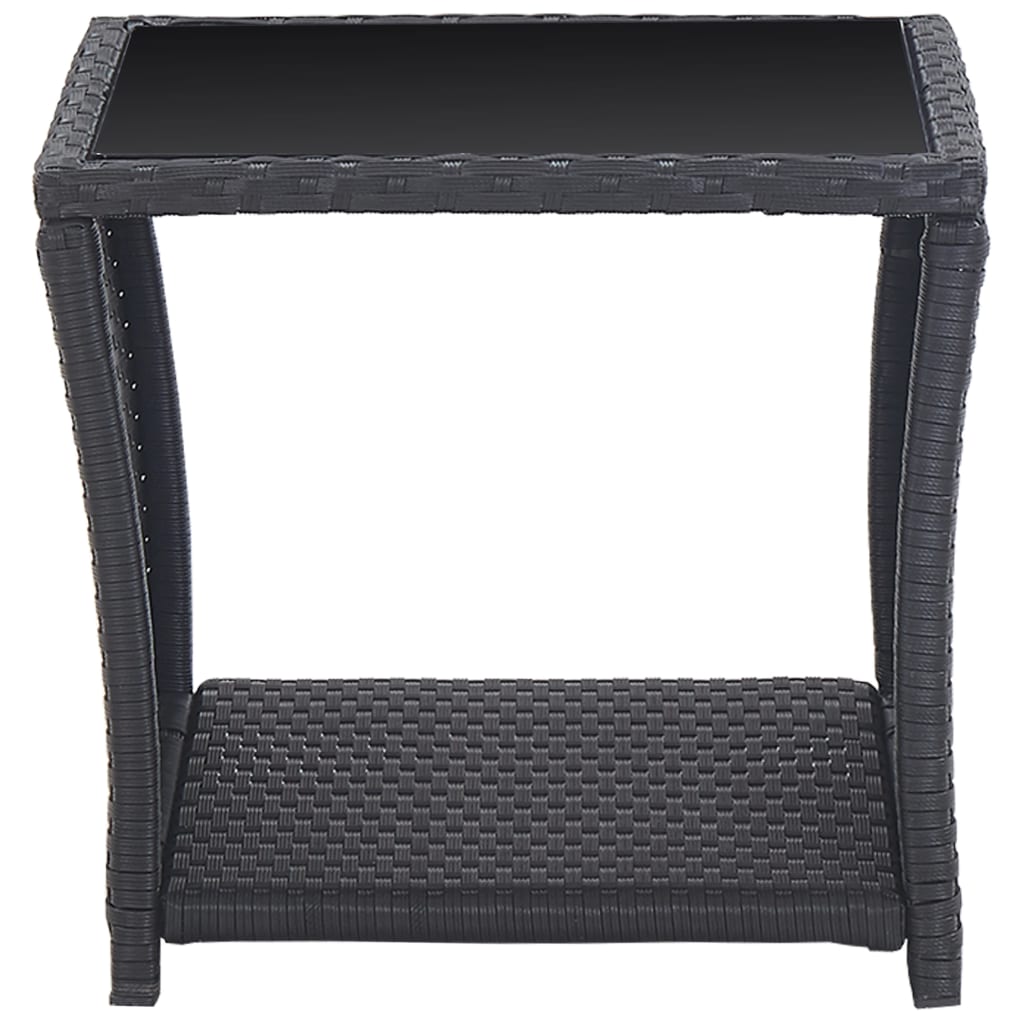 Ensemble de bistro 3 pcs avec coussins Résine tressée Noir - XIOS