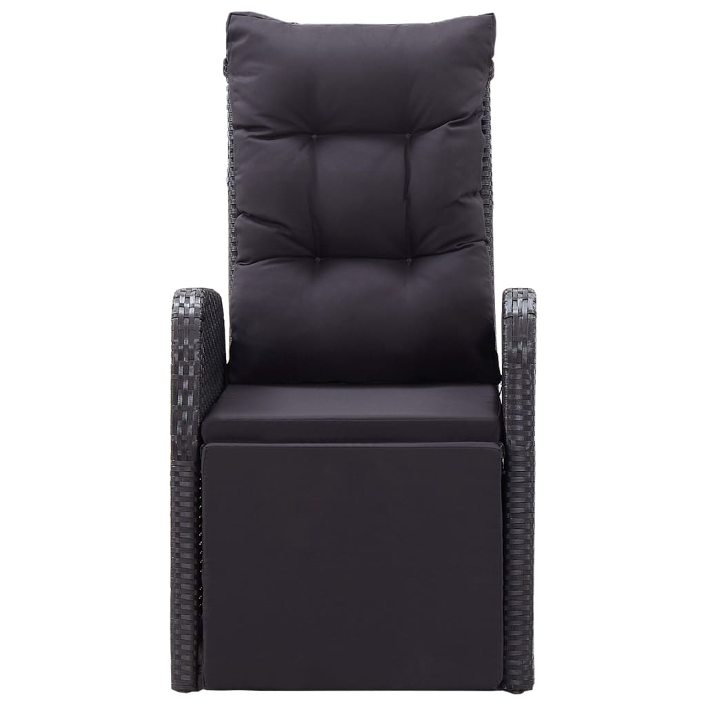 Ensemble de bistro 3 pcs avec coussins Résine tressée Noir - XIOS