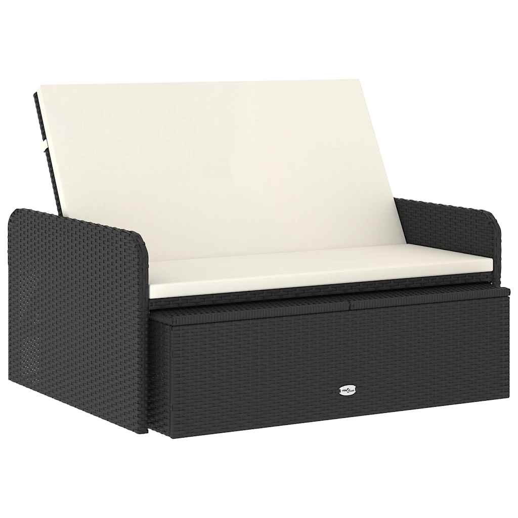 Salon de jardin 2 pcs avec coussins Résine tressée Noir - XIOS