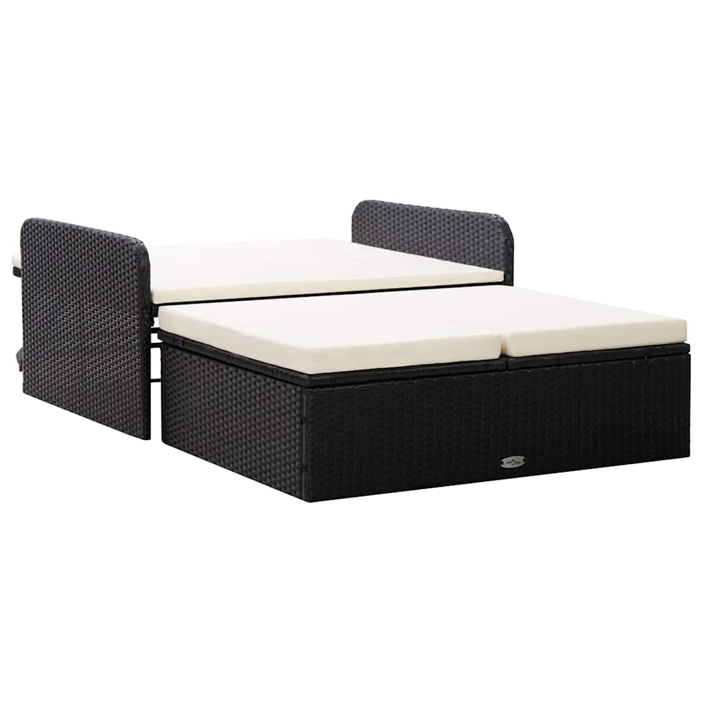 Salon de jardin 2 pcs avec coussins Résine tressée Noir - XIOS