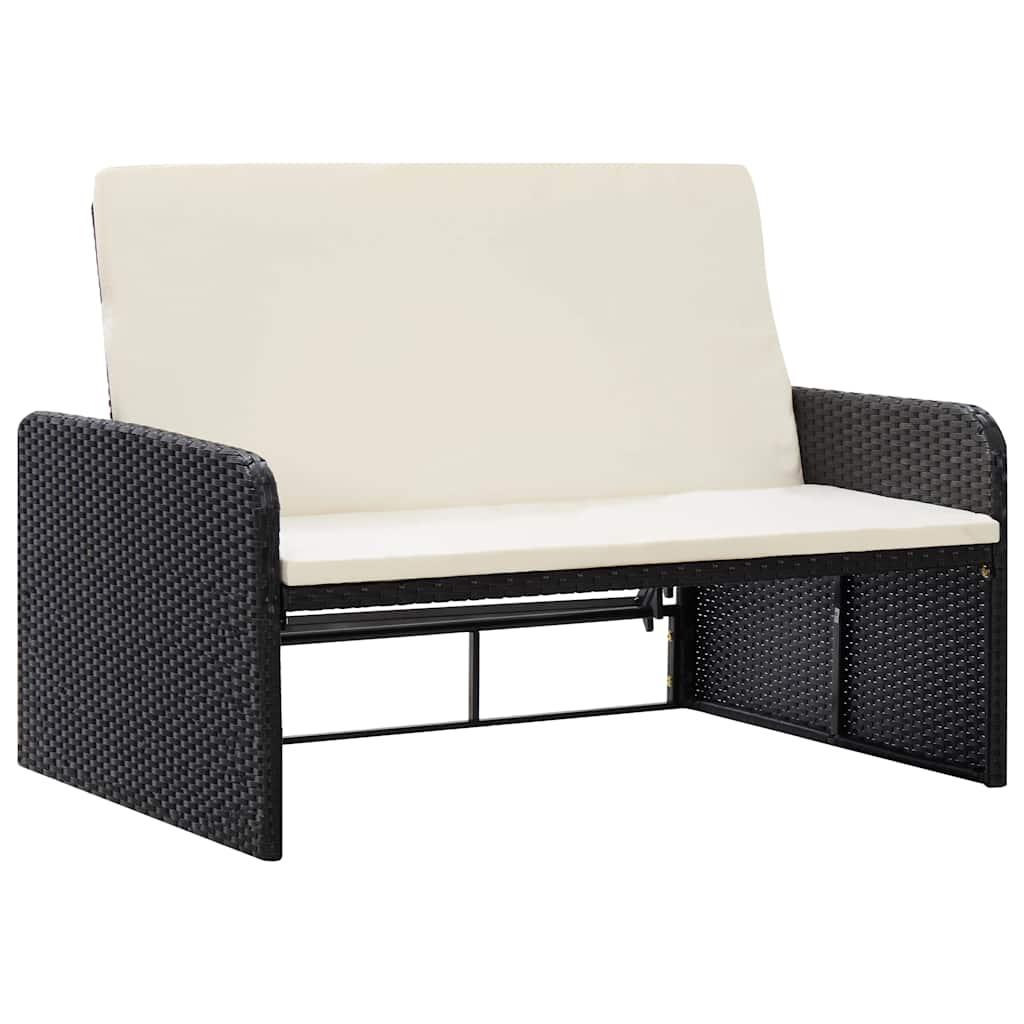 Salon de jardin 2 pcs avec coussins Résine tressée Noir - XIOS