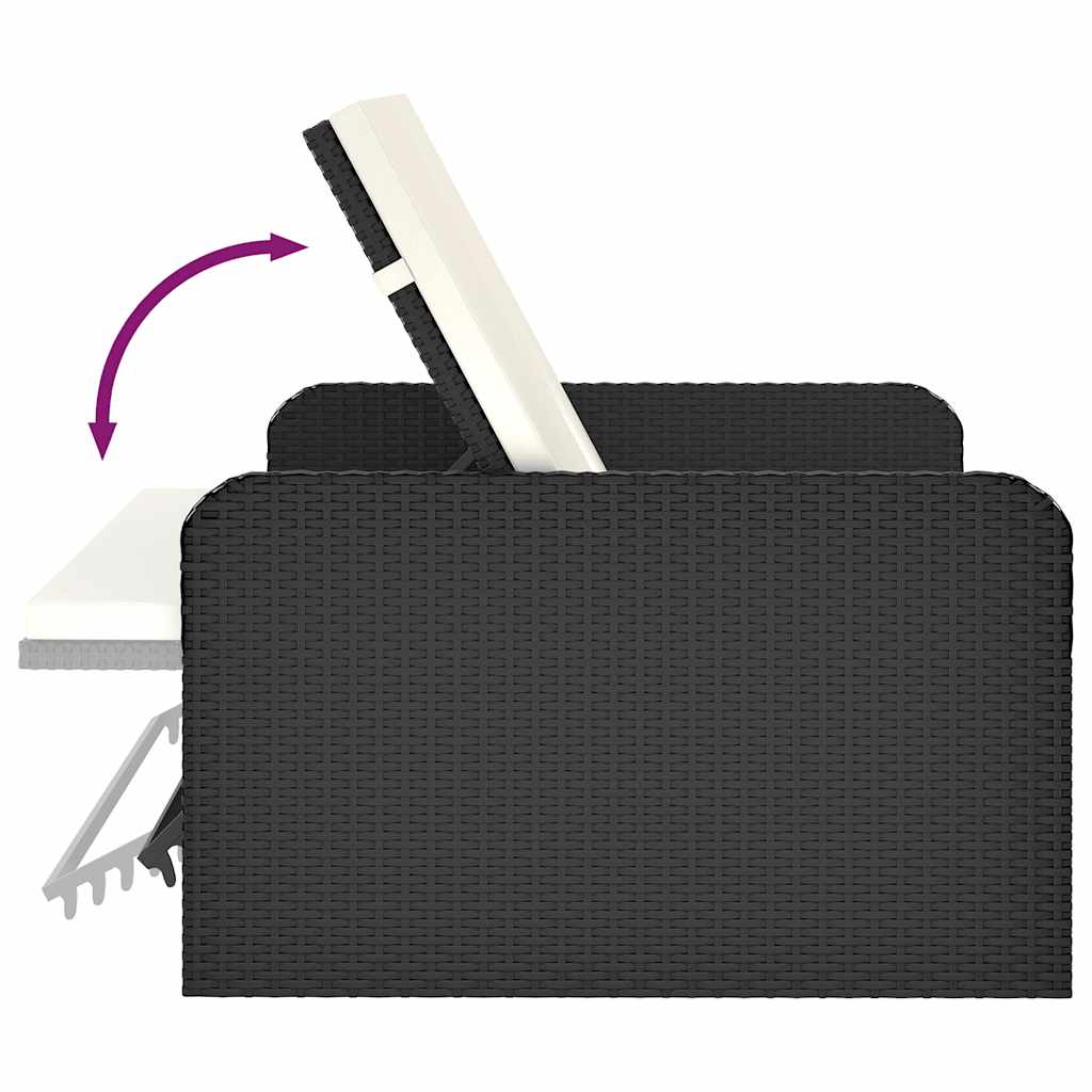 Salon de jardin 2 pcs avec coussins Résine tressée Noir - XIOS