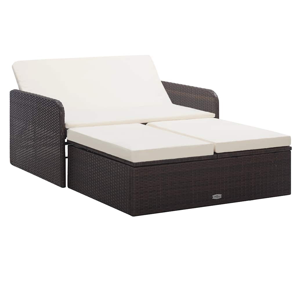 Salon de jardin 2 pcs avec coussins Résine tressée Marron - XIOS