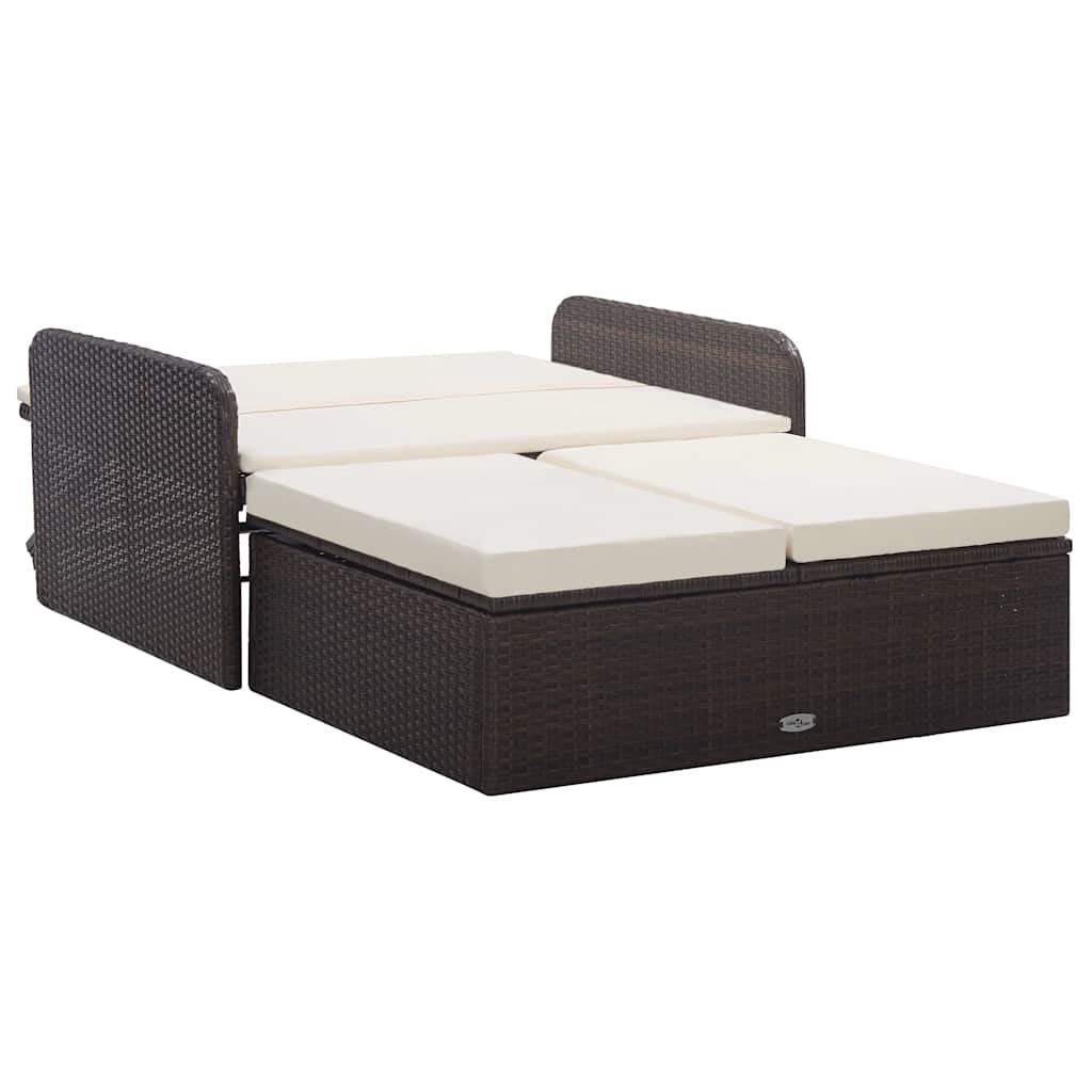 Salon de jardin 2 pcs avec coussins Résine tressée Marron - XIOS