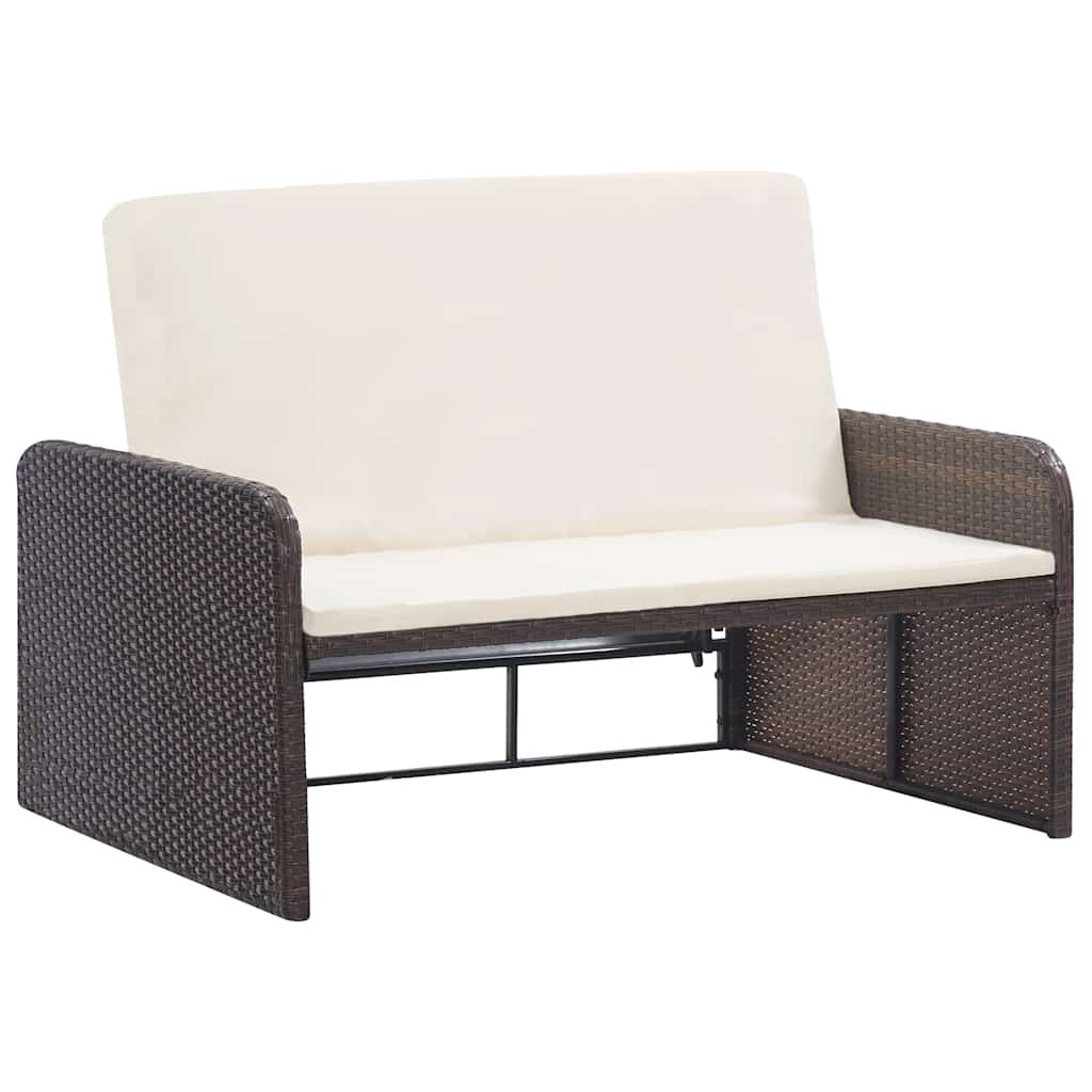 Salon de jardin 2 pcs avec coussins Résine tressée Marron - XIOS
