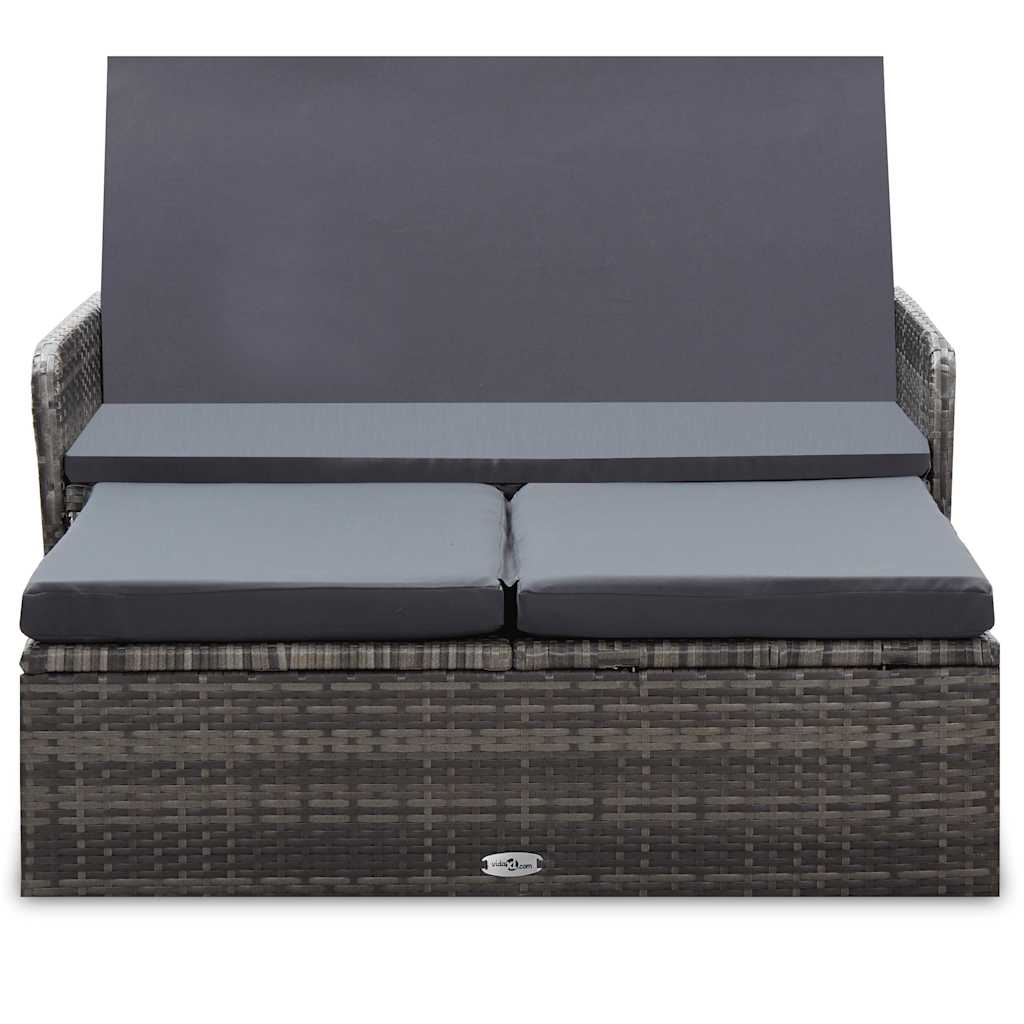 Salon de jardin 2 pcs avec coussins Résine tressée Gris - XIOS