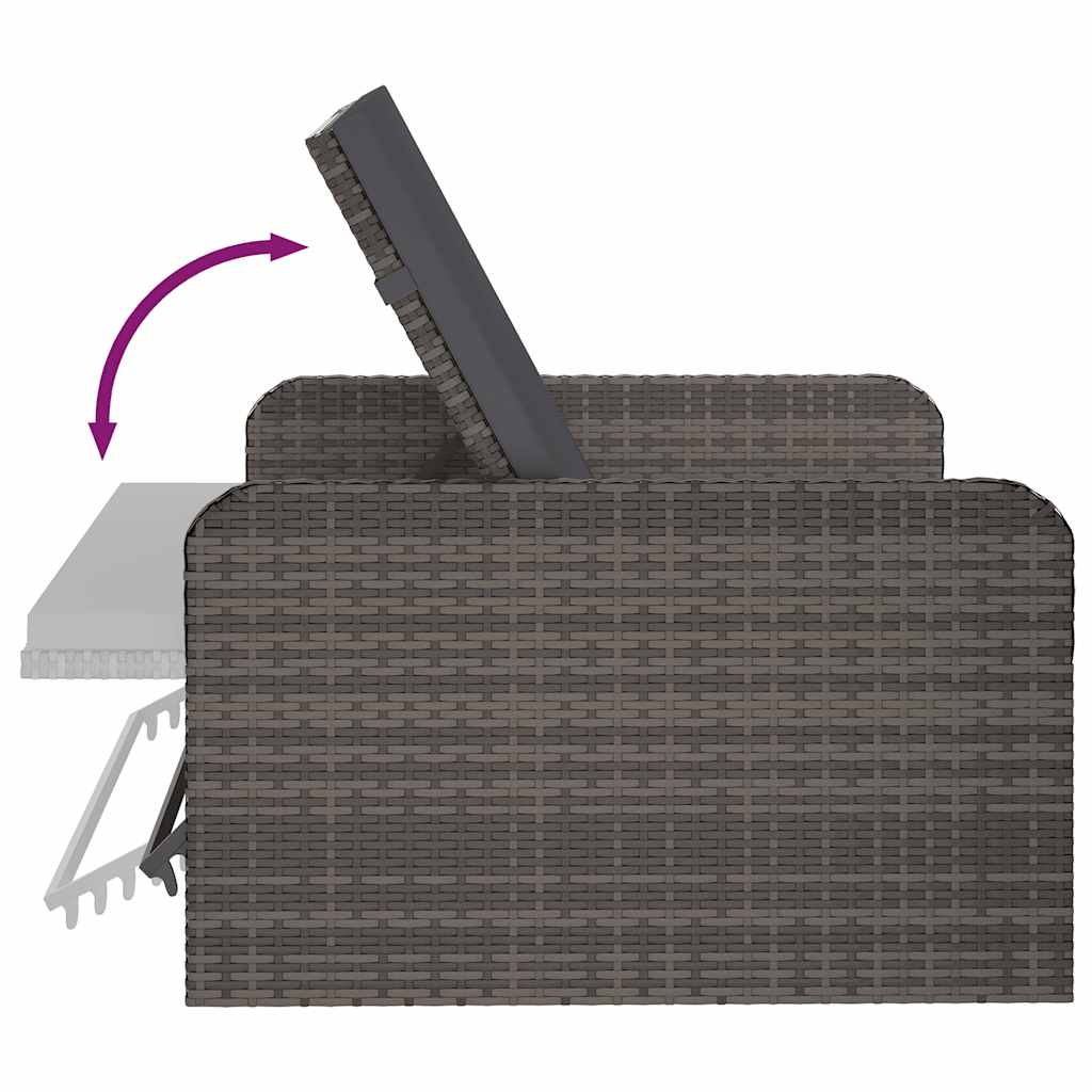 Salon de jardin 2 pcs avec coussins Résine tressée Gris - XIOS