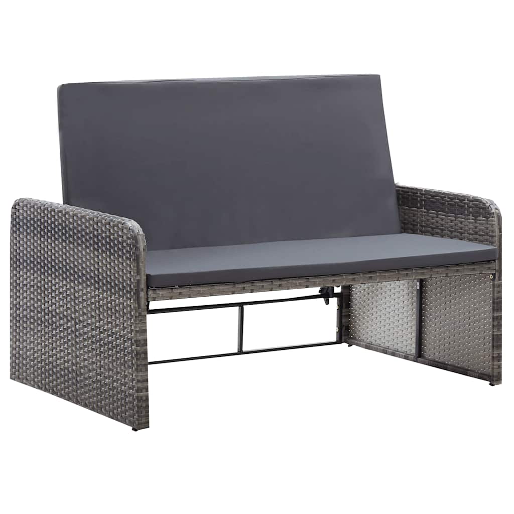 Salon de jardin 2 pcs avec coussins Résine tressée Gris - XIOS