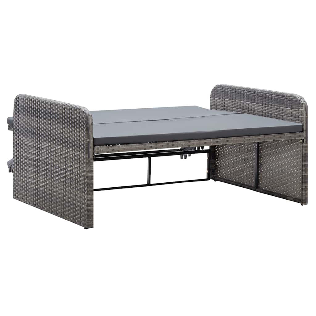 Salon de jardin 2 pcs avec coussins Résine tressée Gris - XIOS
