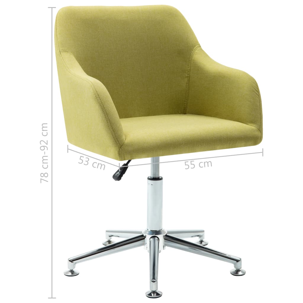 Chaises pivotantes à manger lot de 4 vert tissu - XIOS