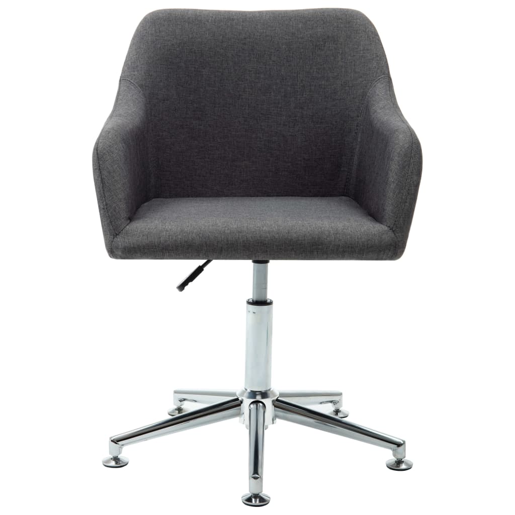 Chaise pivotante de bureau Gris foncé Tissu