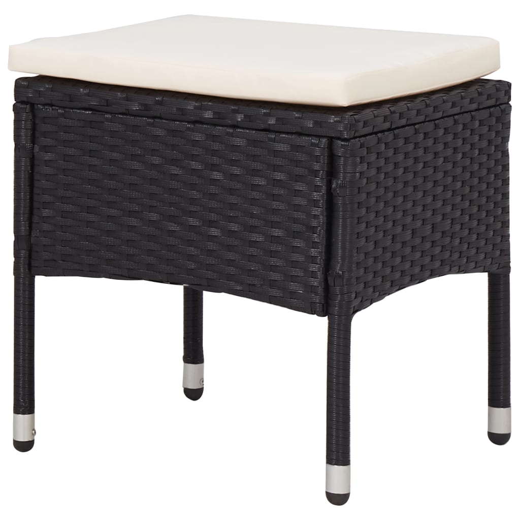 Mobilier d'extérieur 5 pcs Noir Résine tressée et bois d'acacia - XIOS