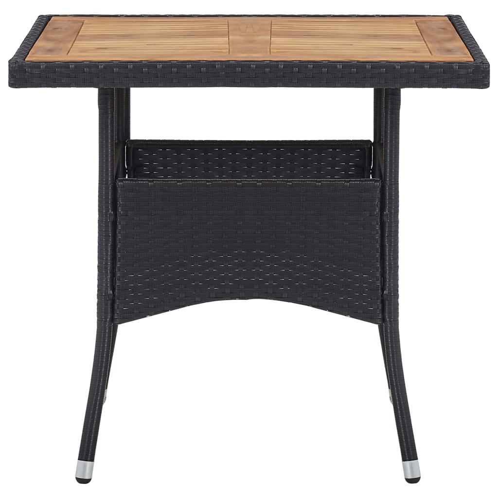 Mobilier d'extérieur 5 pcs Noir Résine tressée et bois d'acacia - XIOS