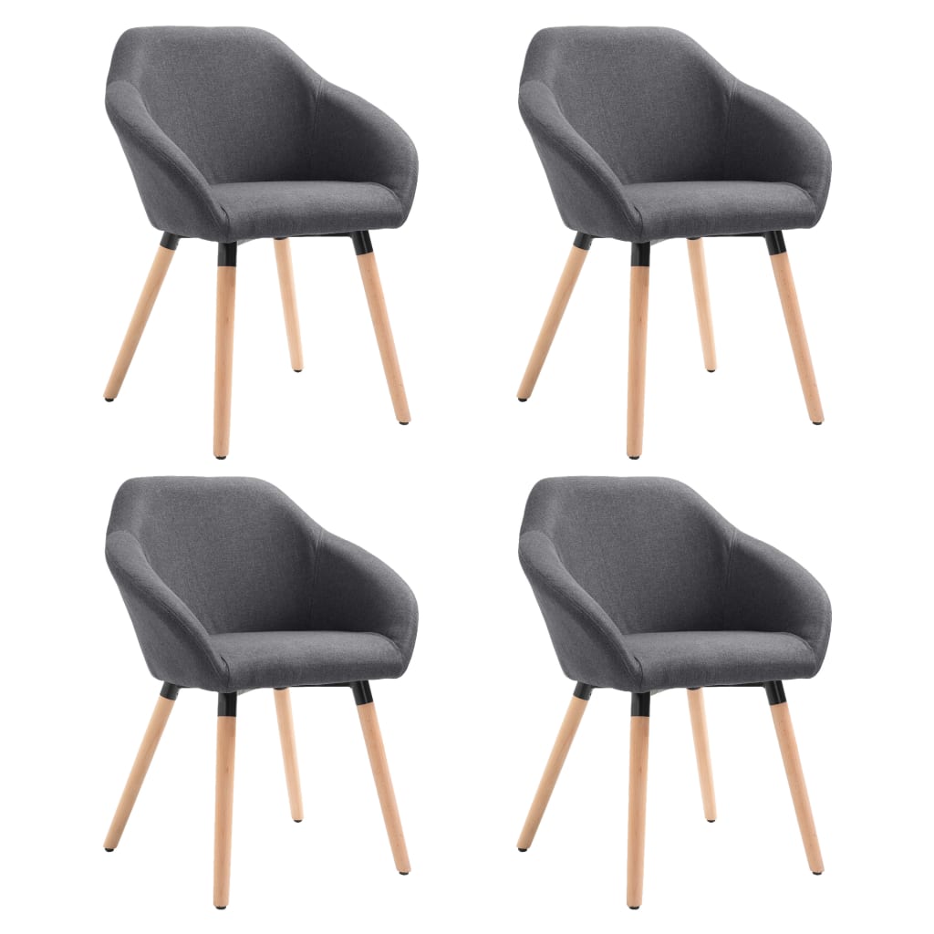 Chaises à manger lot de 4 gris foncé tissu - XIOS