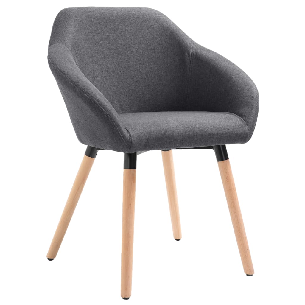 Chaises à manger lot de 4 gris foncé tissu - XIOS