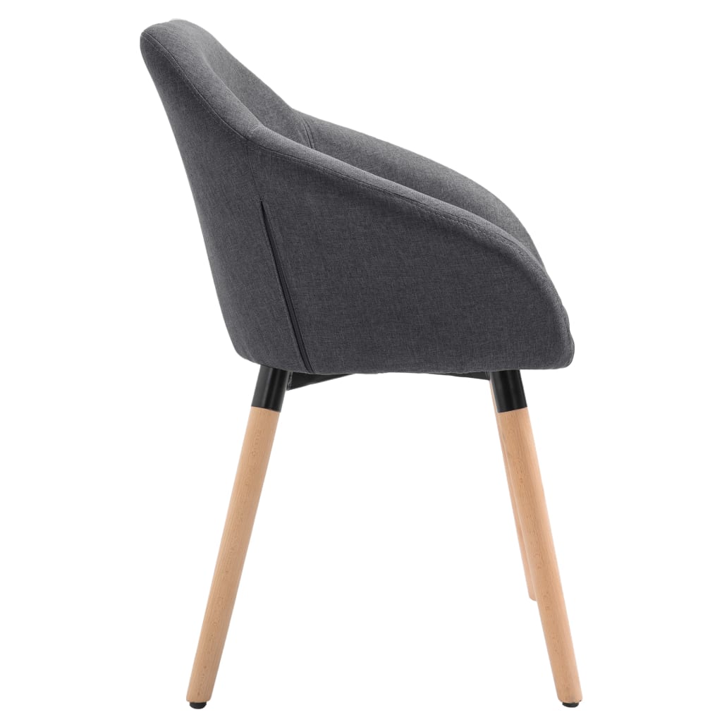 Chaises à manger lot de 4 gris foncé tissu - XIOS