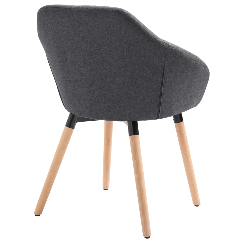 Chaises à manger lot de 4 gris foncé tissu - XIOS