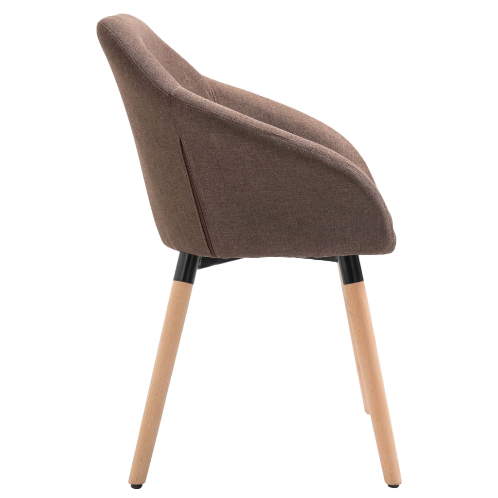 Chaises à manger lot de 4 marron tissu - XIOS