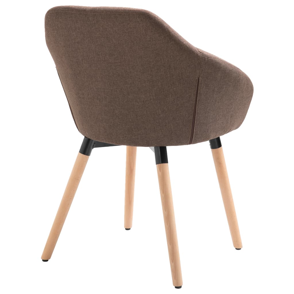 Chaises à manger lot de 4 marron tissu - XIOS