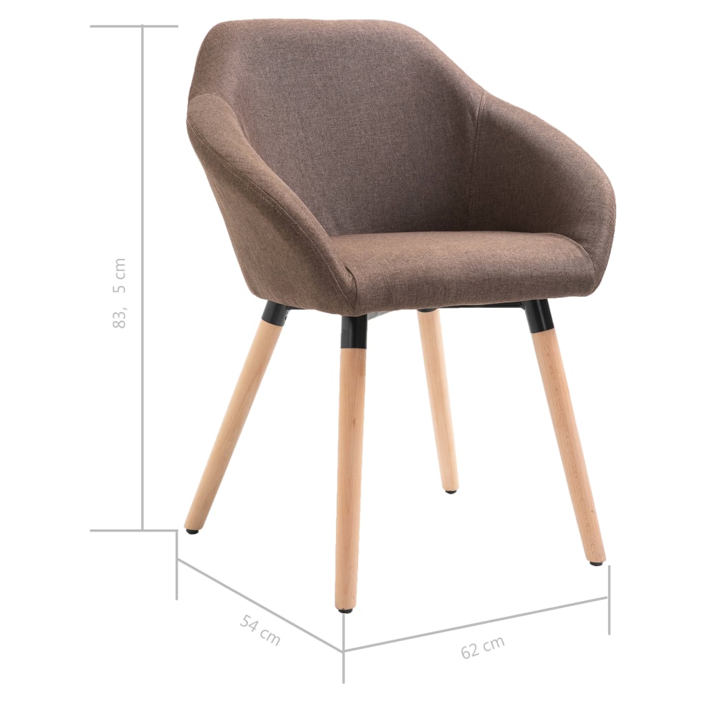 Chaises à manger lot de 4 marron tissu - XIOS