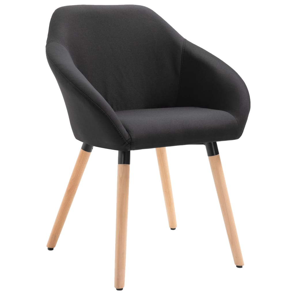 Chaises à manger lot de 4 noir tissu - XIOS