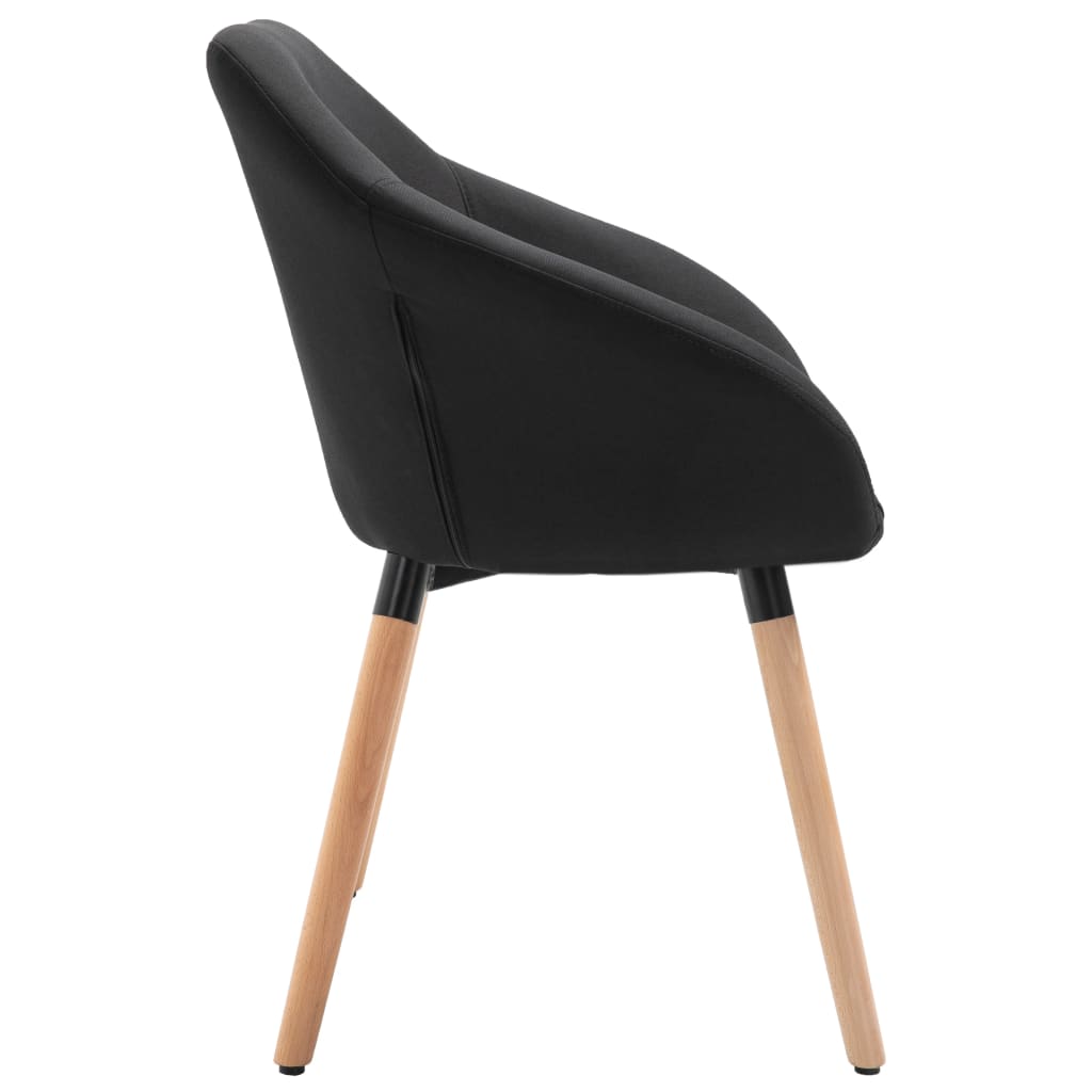 Chaises à manger lot de 4 noir tissu - XIOS