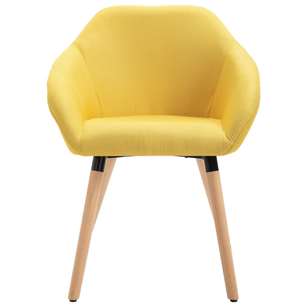 Chaises à manger lot de 4 jaune tissu - XIOS