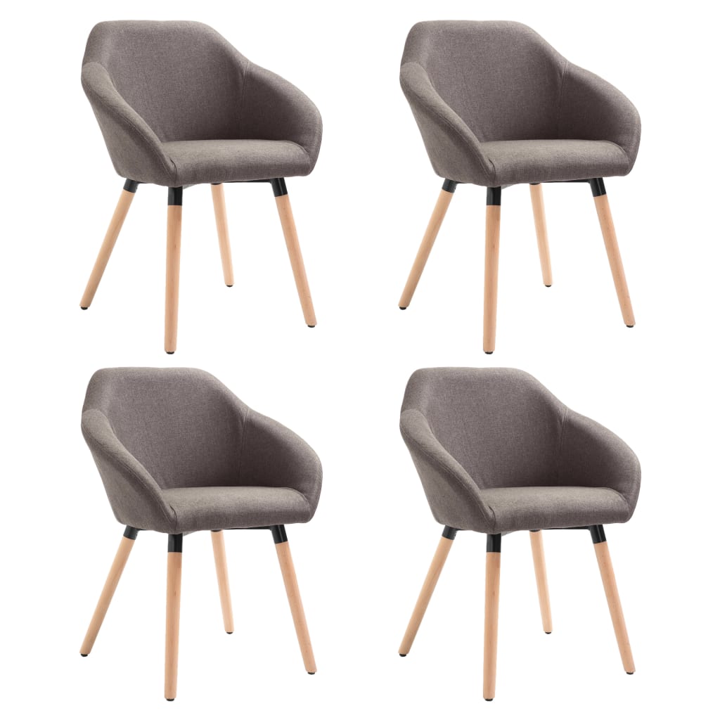 Chaises à manger lot de 4 taupe tissu - XIOS