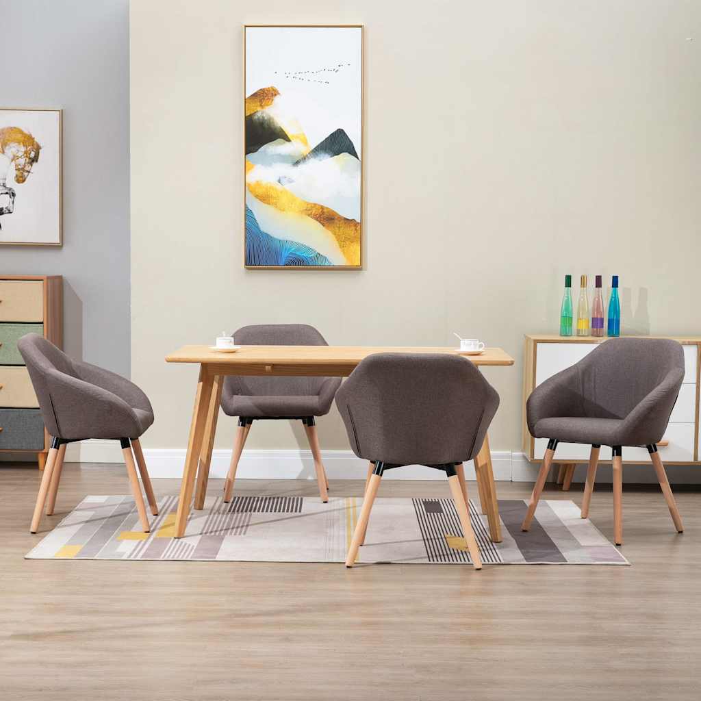 Chaises à manger lot de 4 taupe tissu